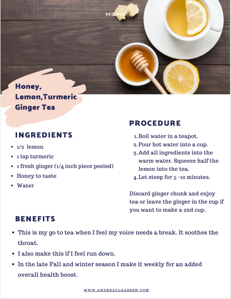 Honey, Lemon Turmeric Tea